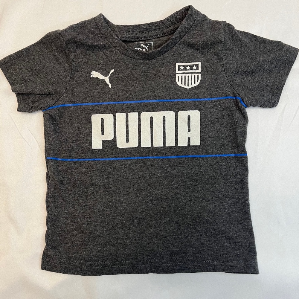 youth puma t shirt grey, blue,white